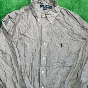 Ralph Lauren Yarmouth Long Sleeve Button Up Gray 17 36/37.b6